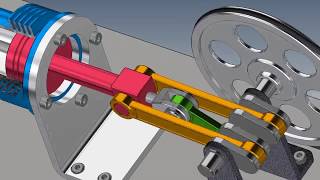 Stirling Engine Beta Type Model Animation [upl. by Enitsirk]