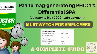 How to generate SPA for late payments of 1 Philhealth differential  Feb 2023 updated  PHILHEALTH [upl. by Tuhn883]