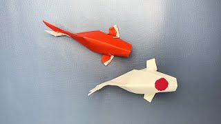 How to make an origami koi fish  鯉魚折り紙 [upl. by Ettelocin]