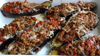 Lamb Mince stuffed Aubergines How to cook video recipe [upl. by Detta451]