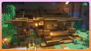 Cozy Cabin with Mine Entrance  Minecraft Build Tutorial [upl. by Kcirddor]