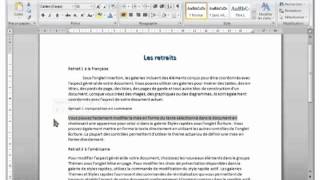 Tutoriel WORD 2007 Cours N°18 Comment créer un retrait dans Word [upl. by Lasala516]