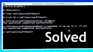 How to fix Bootrec fixboot Access is denied during to fix Boot Configuration Data [upl. by Metah]