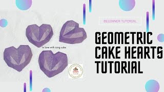 Chocolate Heart CakeGeometric Cake Hearts Small Cake HeartsGeo Cake Hearts [upl. by Hareemas]