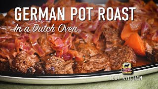 German Pot Roast in the Dutch Oven Recipe [upl. by Annayk]