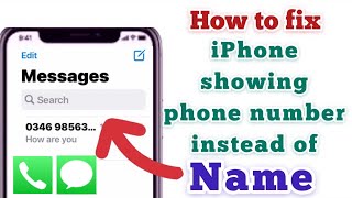 iPhone showing phone number instead of Name or iPhone not showing contact name  Apple Tech World [upl. by Elkin]