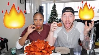 EXTREME BLAZIN BUFFALO WILD WINGS CHALLENGE [upl. by Ecnaled]