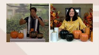 Set of 2 Illuminated Starry Night Glass Pumpkins by Valerie on QVC [upl. by Alexio]