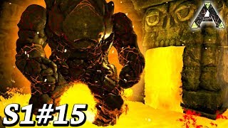 ARK LAVA GOLEM BOSS FIGHT IN THE JUNGLE DUNGEON Ark Survival Evolved Ragnarok DLC Gameplay Ep15 [upl. by Houghton725]