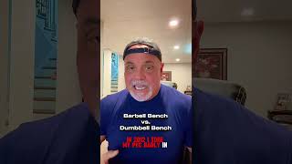 Barbell vs dumbbells which is better Part 1 benchpress ￼over50 [upl. by Dnalra986]