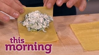 Gino DAcampo Cooks Rocket Spinach And Ricotta Cannelloni  This Morning [upl. by Glynias]