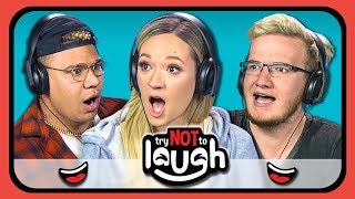 YouTubers React to Try to Watch This Without Laughing or Grinning 12 [upl. by Ledba]