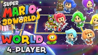 Super Mario 3D World  Full Game Walkthrough 3 Player [upl. by Notaes866]