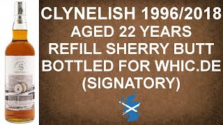 22 Year old Clynelish 19962018 Refill Sherry Butt Signatory Scotch Review 297 from WhiskyJason [upl. by Farly22]