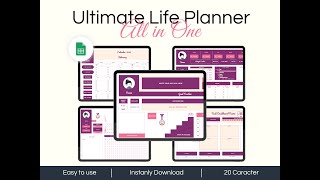 Ultimate Life Planner Tutorial Google Sheet [upl. by Lenahtan]