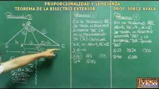 EL TEOREMA DE LA BISECTRIZ EXTERIOR EN PROPORCIONALIDAD EJERCICIOS RESUELTOS [upl. by Jarib158]