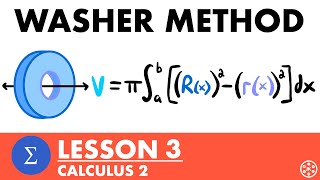 The Washer Method  Calculus 2 Lesson 3  JK Math [upl. by Hermie23]