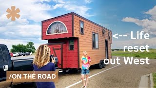 Woman tows offgrid woodclad tiny home to restart life [upl. by Strep]