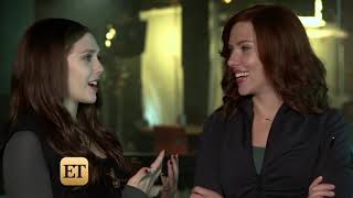 Elizabeth Olsen and Scarlett Johansson interview clip 2016 [upl. by Lubeck611]