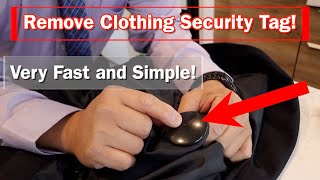 Removing Clothing Security Tag in a rush  Security Tag on Suit  Quick and Easy [upl. by Holland734]