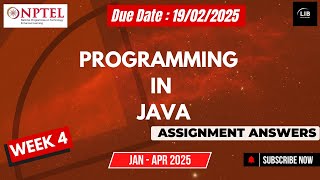 Programming in Java Week 4 NPTEL Assignment Answers  Jan 2025  Learn in brief [upl. by Peirce]