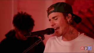 Justin Bieber Peaches Acoustic Live NPR Music [upl. by Alaehcim]