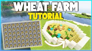 Minecraft EASY Wheat Farm Tutorial 120 150 Wheat PH [upl. by Assirrak]