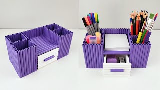 DIY Desktop Organizer Waste Paper  Recycle waste paper  Desk Organizer  Paper Crafts [upl. by Walter397]