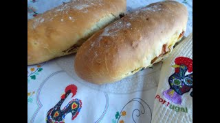 How to make Folar  Portuguese Artisan Meat Bread [upl. by Ahsiadal]