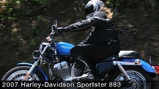 2007 HarleyDavidson XL 883 Sportster First Ride  MotoUSA [upl. by Nwahsit468]