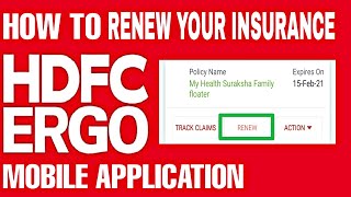 How To Renew Your HDFC ERGO Insurance Policy  HDFC ERGO Mobile App [upl. by Noeruat126]