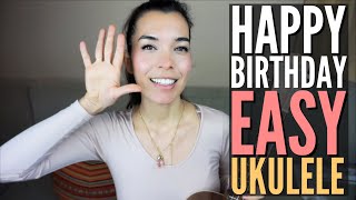 HOW TO play Happy Birthday on Ukulele  EASY Tutorial 3 Chords [upl. by Crary]