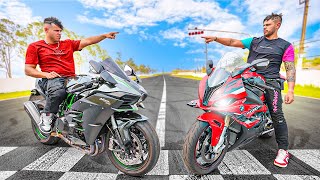 A DISPUTA DO SECULO BMW S1000RR VS MINHA KAWASAKI H2 [upl. by Shig]