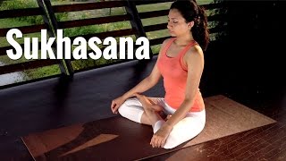 Sukhasana crosslegged seating posture in Yogasana [upl. by Nahoj]