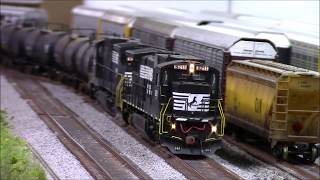 ScaleTrains C398s on Rob Zenos Norfolk Southern Layout [upl. by Amice565]