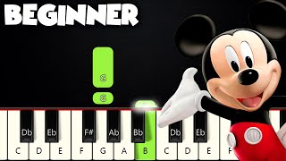 Mickey Mouse Clubhouse  Hot Dog Dance  BEGINNER PIANO TUTORIAL  SHEET MUSIC by Betacustic [upl. by Neurath578]