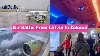 Air Baltic A220300 Rute Riga Latvia To Tallinn Estonia [upl. by Ahcsap]