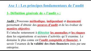 EP 2 Audit générale Les principes fondamentaux de laudit 1N [upl. by Anilehcim513]