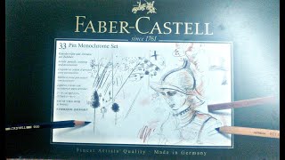 Review of Faber Castell 33 Pitt Monochrome Set [upl. by Nanette292]