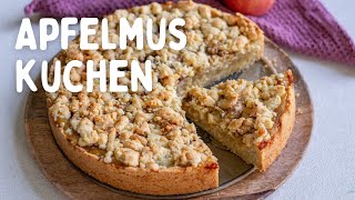 Schnellster Apfelkuchen mit Streuseln 🍎 Apfelmuskuchen Rezept 🍎 super saftig einfach amp schnell [upl. by Gunas]