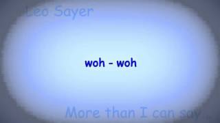 More Than I can say LYRICS Leo Sayer [upl. by Humble]