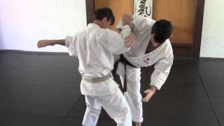 Mawashi geri defense utilizing a sweep [upl. by Nsaj338]