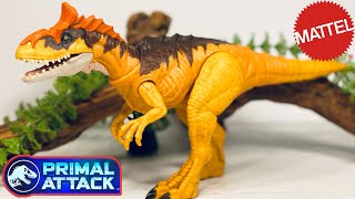 Mattel Primal Attack Cryolophosaurus Sound Strike Review Jurassic World [upl. by Adalie649]