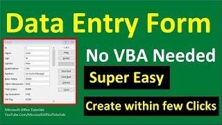 How to Create Excel Data Entry Form No VBA  Super Easy [upl. by Eli862]