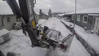 Snow removal with Mecalac MXT12 [upl. by Zelde689]