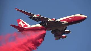 Fire Bombers 747 VLAT and others in dramatic air footage glassfire CA [upl. by Clausen]