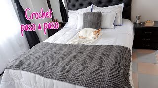 Pie de cama y cojín a crochet  tutorial [upl. by Wiencke]