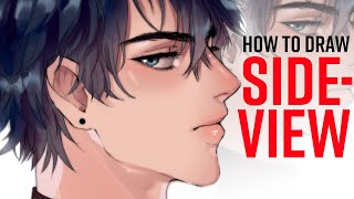 How to Draw SIDE VIEW Anime Face MALE [upl. by Guerra]