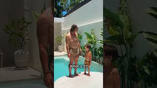 4 Year Old Teaches Dad to Swim 😳 shorts [upl. by Plossl701]