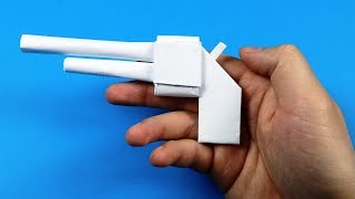 How to Make Easy Paper Origami Gun Pistol Tutorial [upl. by Sill]